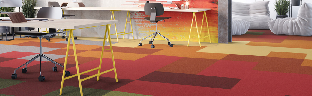 Kleurrijke kantoorvloer