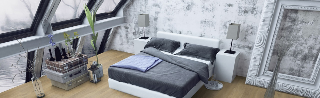 Slaapkamer met een Gelasta vloer