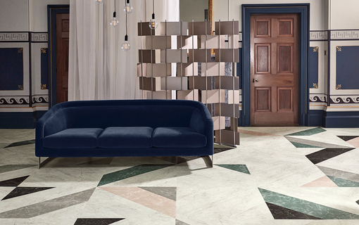 LEOXX vinyvloer tegels met een bank